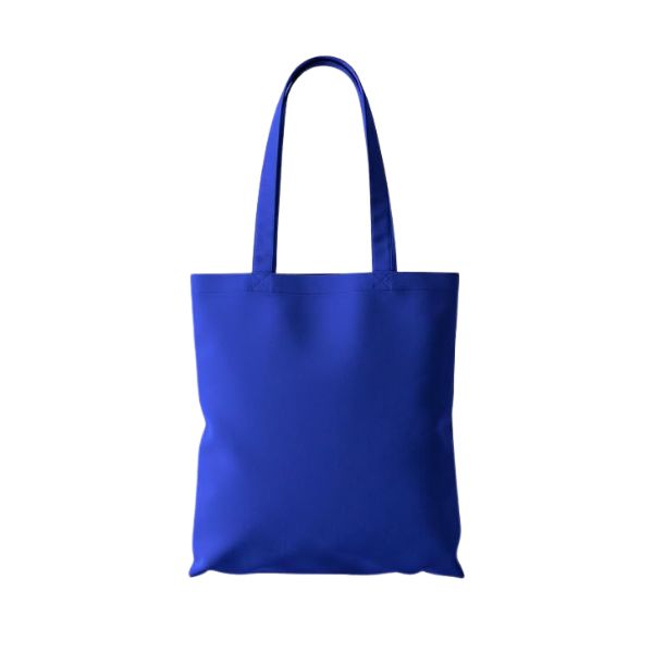 Royal Blue Cotton Tote Bag with Logo Print (140 g/m², 38×42 cm)
