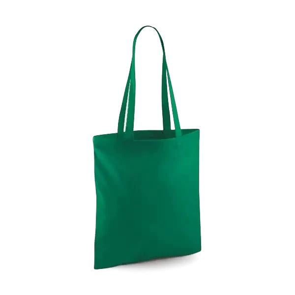 Bolsa de Algodón Clásica con Asas Largas Verde Kelly (140 g/m², 38 × 42 cm)