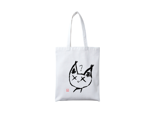 Confused Kai-chan Tote Bag with Logo Print (220 g/m², 38×42 cm)