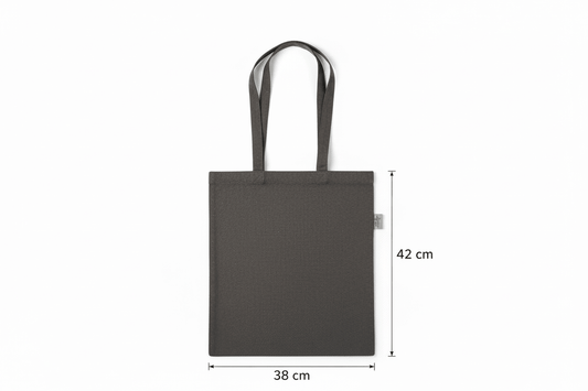 Dark Grey Recycled Cotton Flat Bag 38 x 42 cm (180 g/m²)