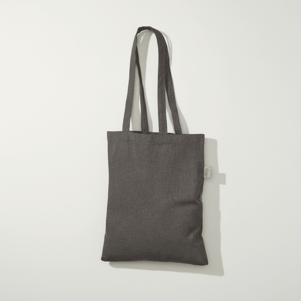Dark Grey Recycled Cotton Flat Bag 38 x 42 cm (180 g/m²)