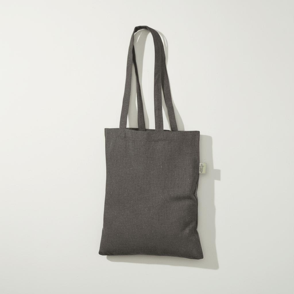 Dark Grey Recycled Cotton Flat Bag 38 x 42 cm (180 g/m²)
