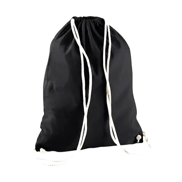 Sacca Sportiva in Cotone con Coulisse Personalizzata - Nero
