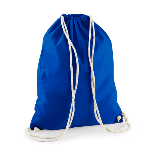 Heavyweight organic cotton tote bag with custom print, 340 g/m², Bright Royal Blue