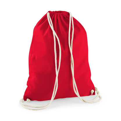 Heavyweight organic cotton tote bag with custom print, 340 g/m², Classic Red