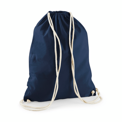 Heavyweight organic cotton tote bag with custom print, 340 g/m², French Navy Blue