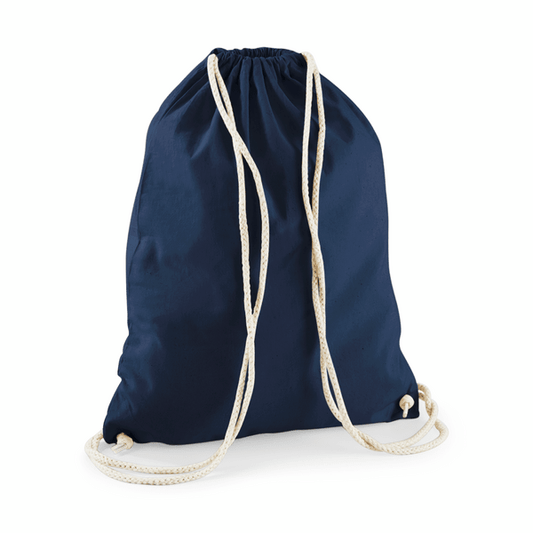 Heavyweight organic cotton tote bag with custom print, 340 g/m², French Navy Blue