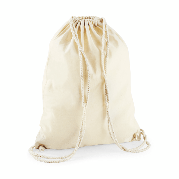 Heavyweight organic cotton tote bag with custom print, 340 g/m², Natural Beige
