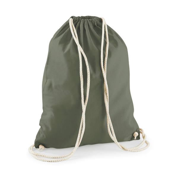 Heavyweight organic cotton tote bag with custom print, 340 g/m², Olive Green