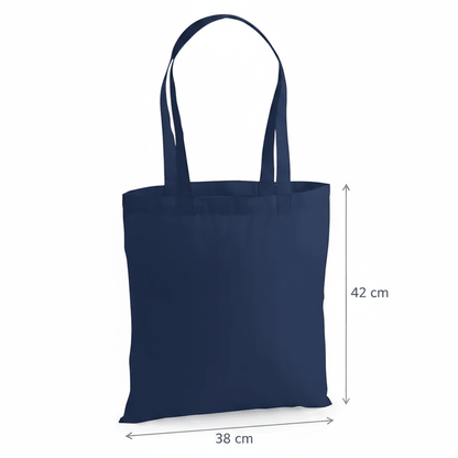 Ranskalaisen laivastonsininen premium-kangaskassi puuvillasta 38 × 42 cm (200 g/m²) – kuva 2