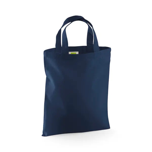 Bolsa de tela mini azul marino francés con estampado personalizado (140 g/m², 26×32.5 cm) – imagen 1