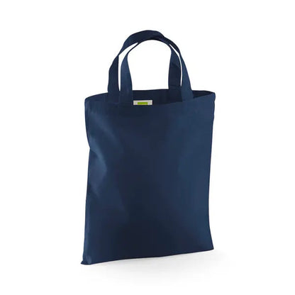 French navy mini bomullstygpåse med eget logotryck, 140 g/m², 26 × 32,5 cm