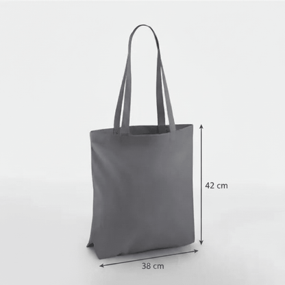 Graphite Grey Classic Cotton Tote Bag, 38 × 42 cm, 140 g/m² cotton with long handles – alternate product photo
