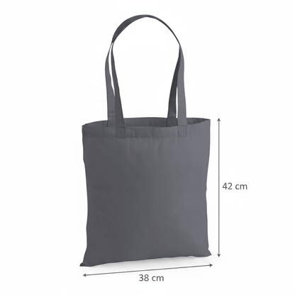 Grafiitinharmaa premium-kangaskassi puuvillasta 38 × 42 cm (200 g/m²) – kuva 2