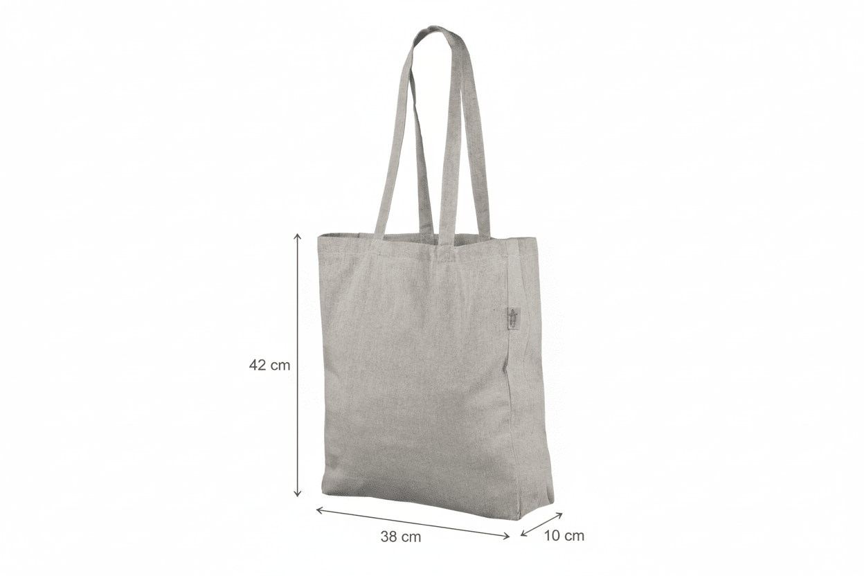Tyger med återvunnet material och eget tryck 38x42 cm