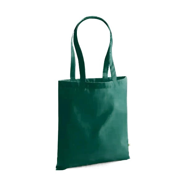 Heavyweight Organic Cotton Tote Bag with Print, 340 g/m² – Bottle Green