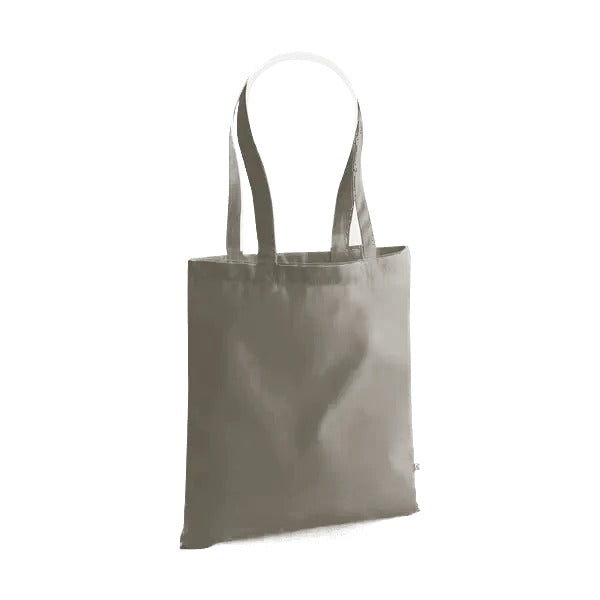 Heavyweight Organic Cotton Tote Bag with Print, 340 g/m² – Mushroom Beige