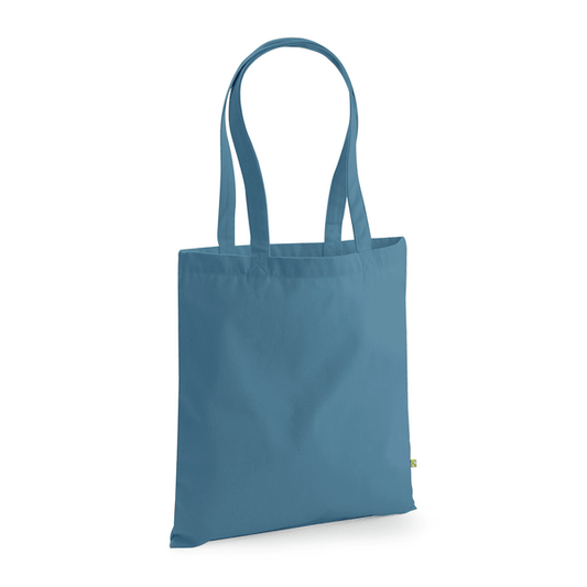 Tote bag épais en coton bio avec impression personnalisée, 340 g/m² – Bleu grisé