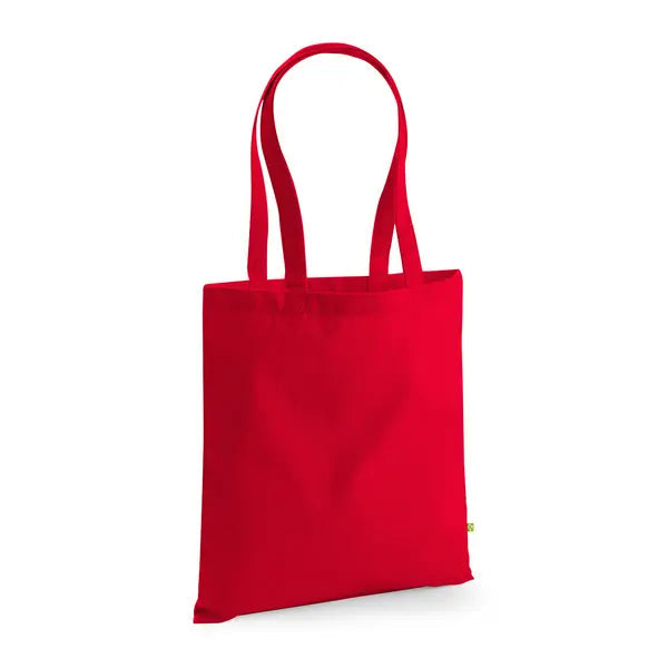 Bolsa de algodón orgánico de gran gramaje con estampado, 340 g/m², en rojo clásico – imagen 1