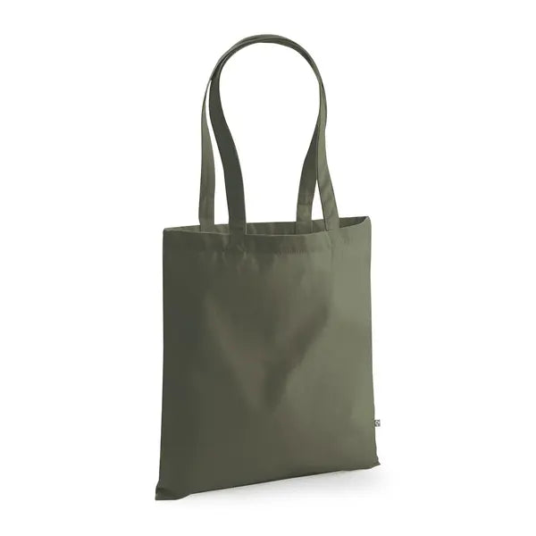 Kräftige Bio-Baumwolltasche mit Druck, 340 g/m² – Olivgrün