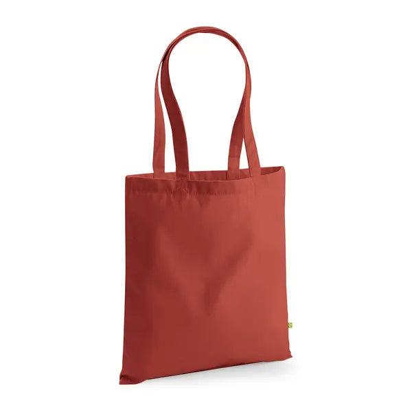 Bolsa de algodón orgánico gruesa con estampado, 340 g/m² en naranja óxido – imagen 1