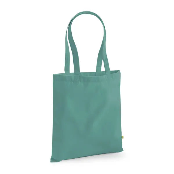 Bolsa de algodón orgánico gruesa con estampado, 340 g/m² en verde salvia – imagen 1