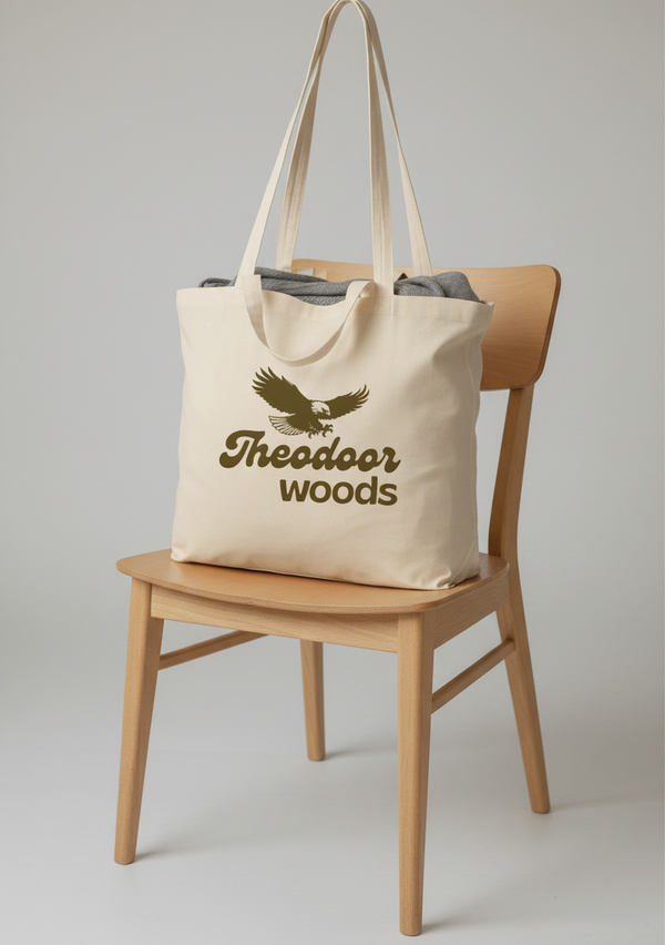 large tote bag with double handles and custom print