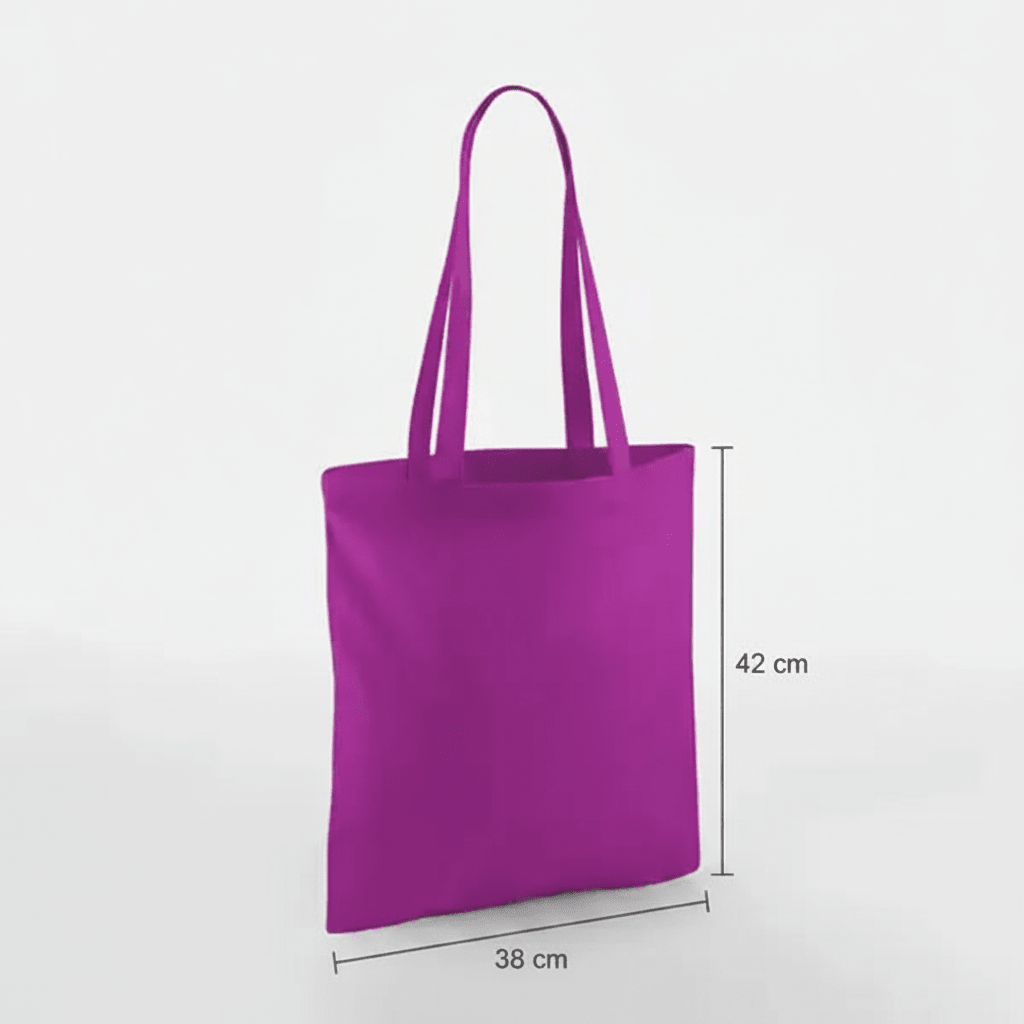 Magenta Purple Classic Cotton Tote Bag, 38 × 42 cm, 140 g/m² cotton with long handles – alternate product photo
