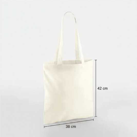 Naturbeige klassisk mulepose i bomuld 38 × 42 cm (140 g/m²) – billede 2