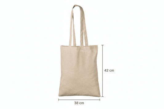 Natural Cotton Tote Bag with Logo Print (180 g/m², 38×42 cm)