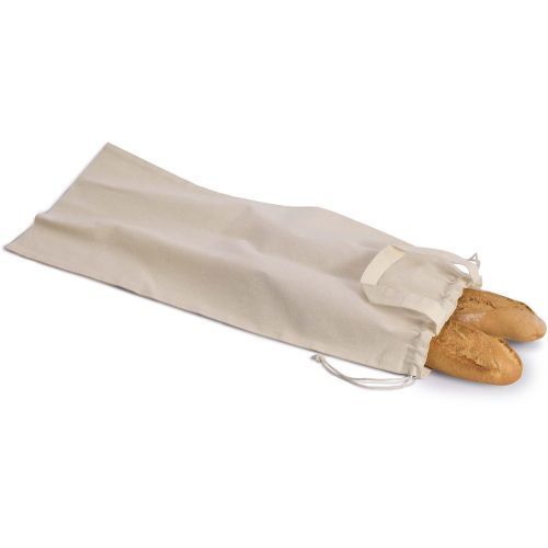 Natural organic cotton bread bag with handles and drawstring, 29 × 70 cm, 150 g/m²