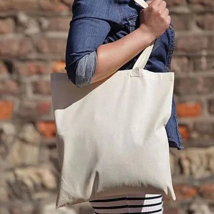 Natural White Organic Cotton Tote Bag with Long Handles 38 × 42 cm – 140 g/m²