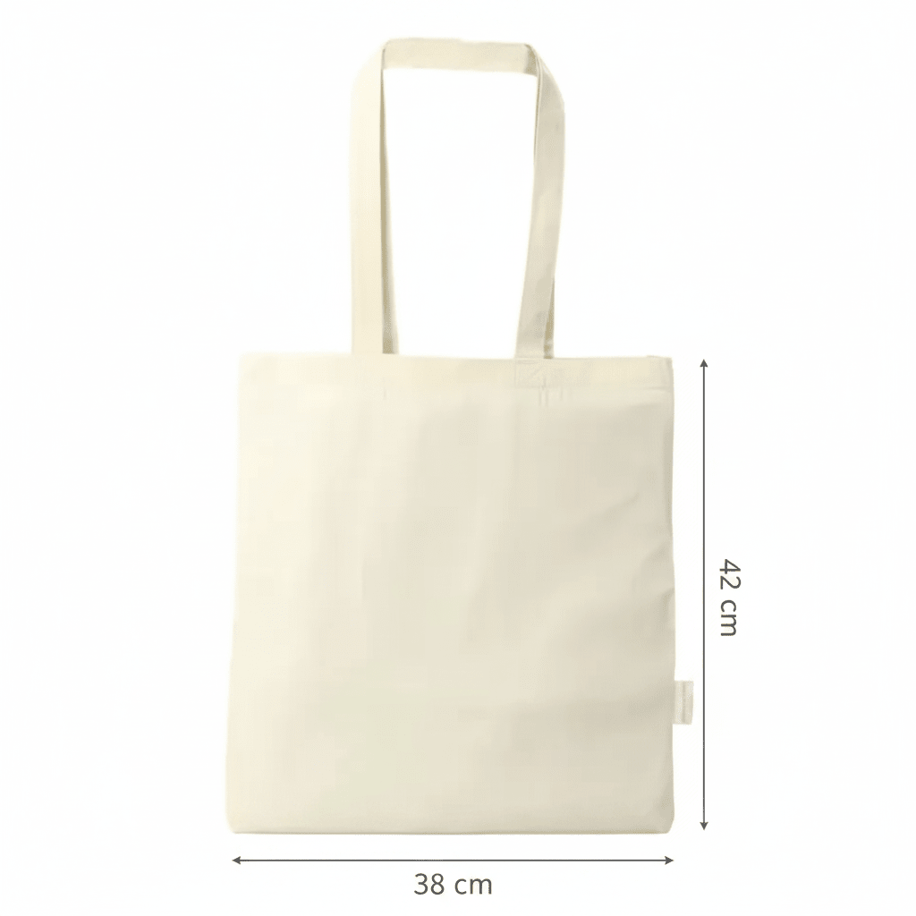 Natural White Organic Cotton Tote Bag 38 × 42 cm (140 g/m²) – image 2