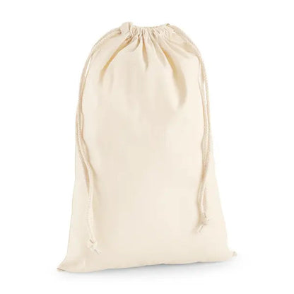 Pochon en coton blanc naturel personnalisé à cordon, XL, 200 g/m², 49,5 × 75 cm