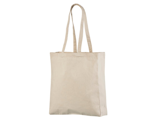 Natural/Standard Tote Bag with Logo Print (220 g/m², 38×42 cm, Side & Bottom Gussets)