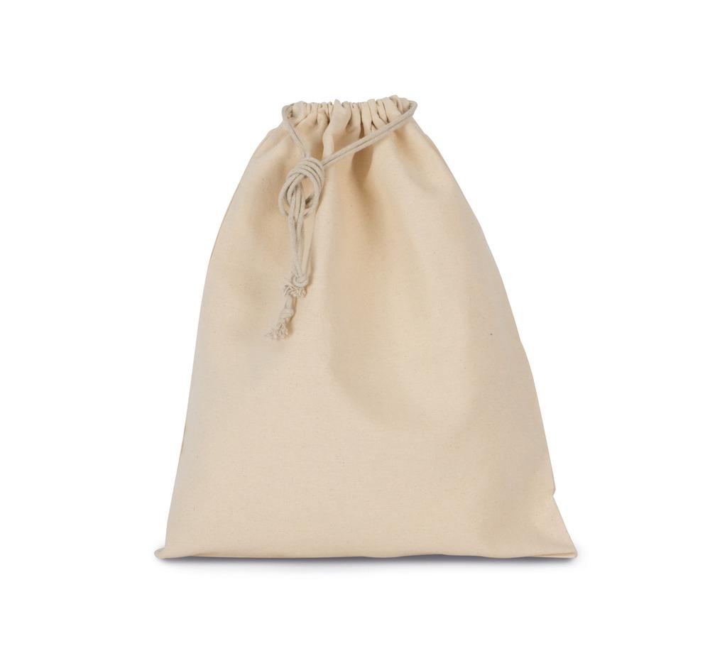 Natural cotton drawcord pouch with drawstring closure and custom print, 220 g/m², S size, 13 × 15 cm