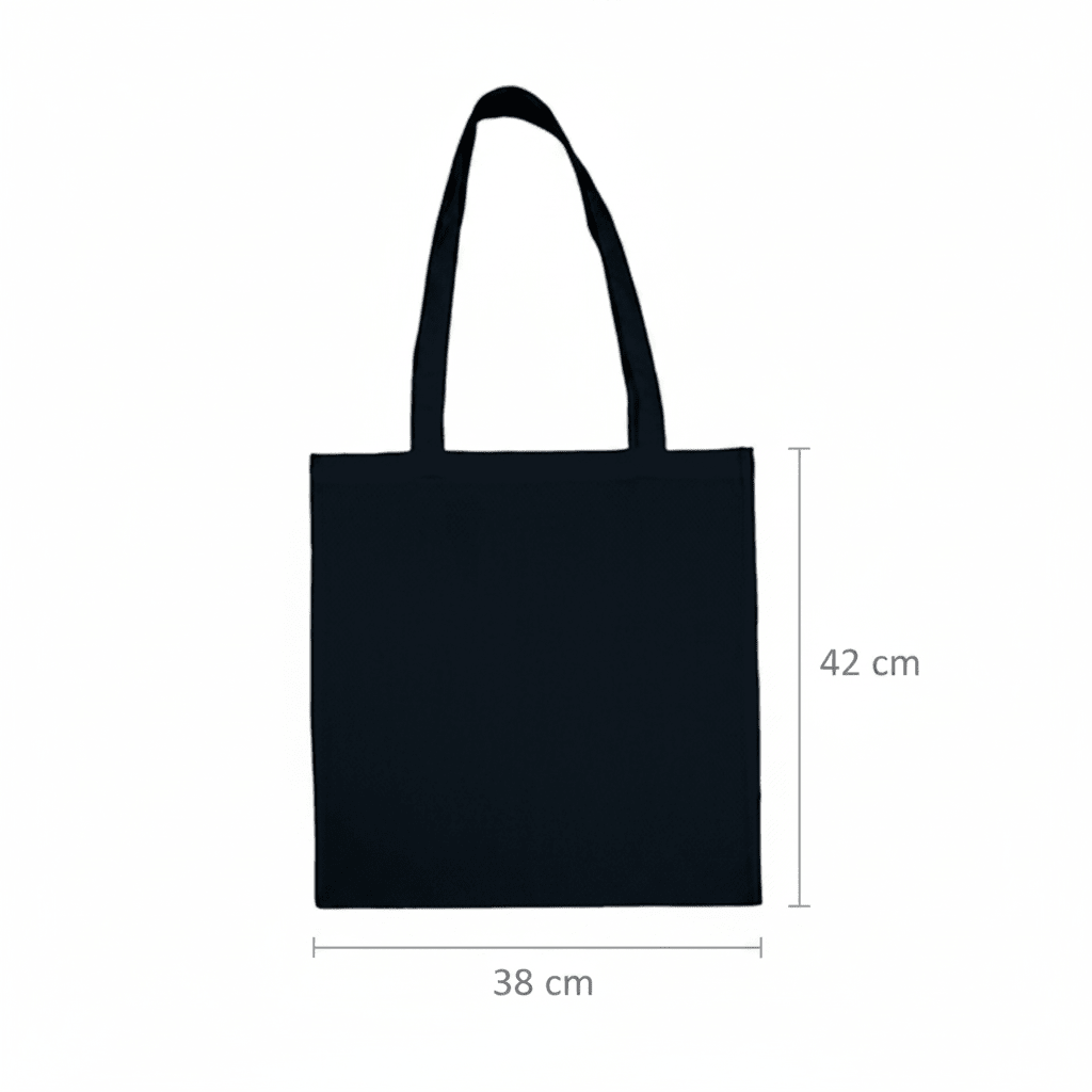 Cheap thin cotton tote bag with custom print 100 g m2 - dark blue - navy