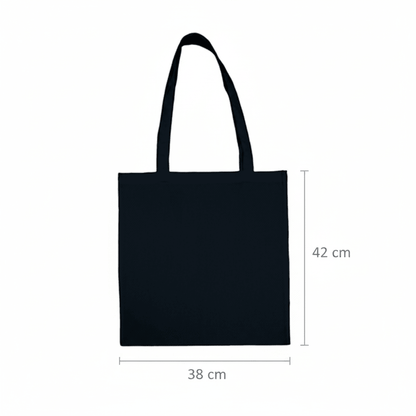 Cheap thin cotton tote bag with custom print 100 g m2 - dark blue - navy