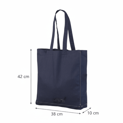 Tote bag personnalisé avec impression (220 g/m², 38×42 cm, soufflets latéraux et fond)