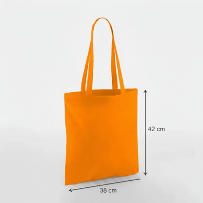 Orange klassisk mulepose i bomuld 38 × 42 cm (140 g/m²) – billede 2