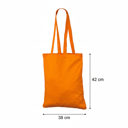 cheap personalized print totes - orange