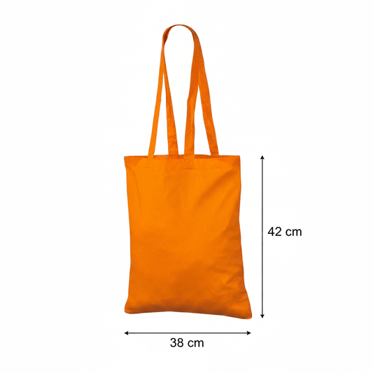 cheap personalized print totes - orange
