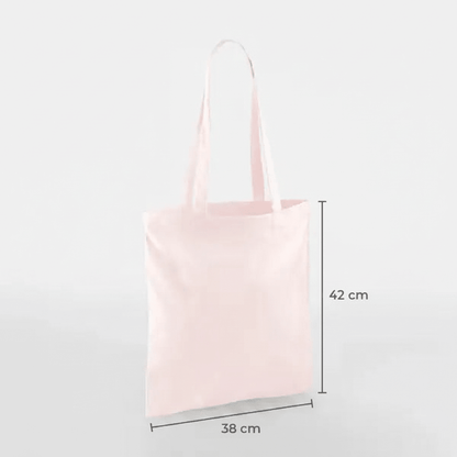 Pastelpink klassisk mulepose i bomuld 38 × 42 cm (140 g/m²) – billede 2
