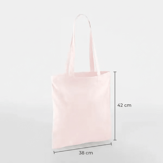 Pastelpink klassisk mulepose i bomuld 38 × 42 cm (140 g/m²) – billede 2