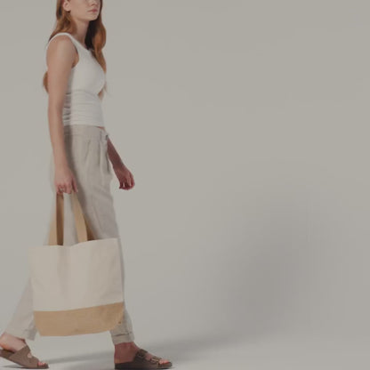 Natural Jute Base Canvas Tote 34 × 36 cm (407 gsm)