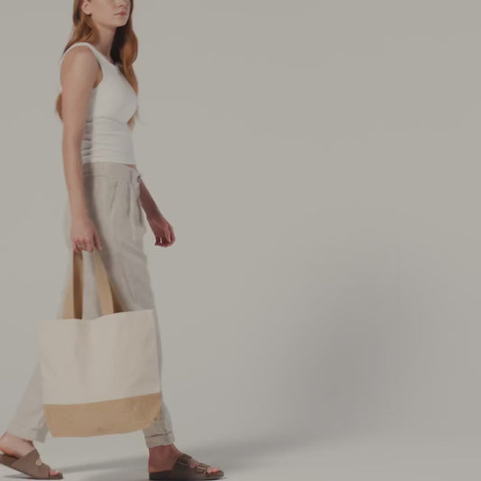 Natural Jute Base Canvas Tote 34 × 36 cm (407 gsm)