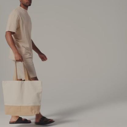 Natural Jute Base Canvas Tote XL 38 × 44 cm (407 gsm)