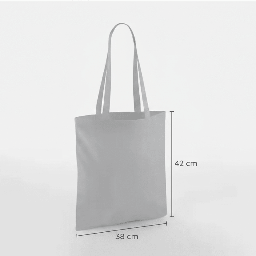 Pure Grey Classic Cotton Tote Bag 38 × 42 cm (140 g/m²) – image 2
