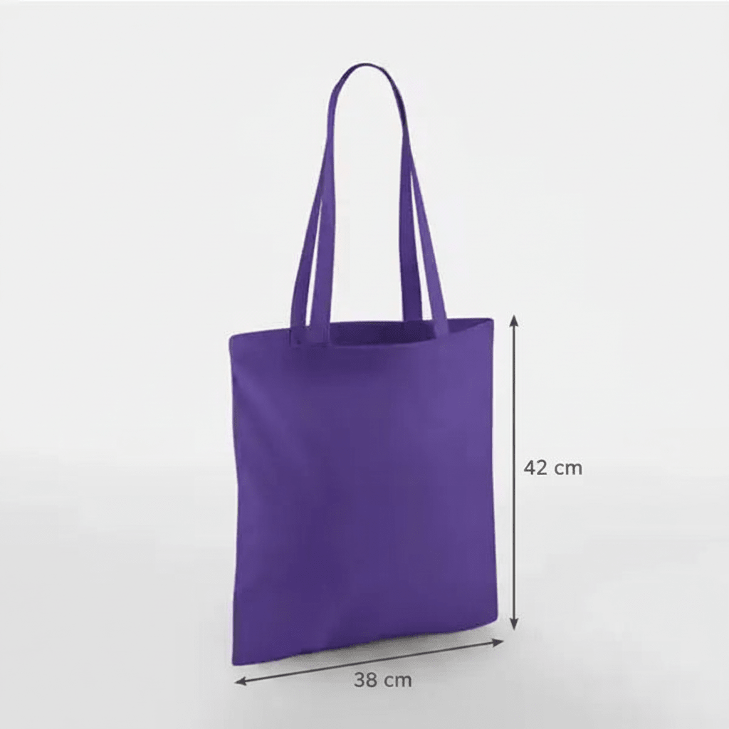Purple Classic Cotton Tote Bag 38 × 42 cm (140 g/m²) – image 2