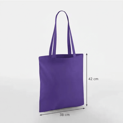 Purple Classic Cotton Tote Bag 38 × 42 cm (140 g/m²) – image 2